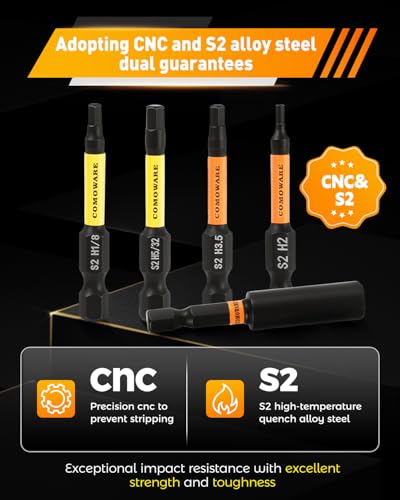 COMOWARE Allen Wrench Drill Bit Set - 21 Piece Hex Magnetic Tips