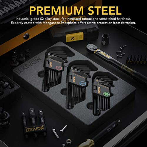 LEXIVON 35-Piece Master Wrench Key Set: Metric/SAE & Starưuњurances
