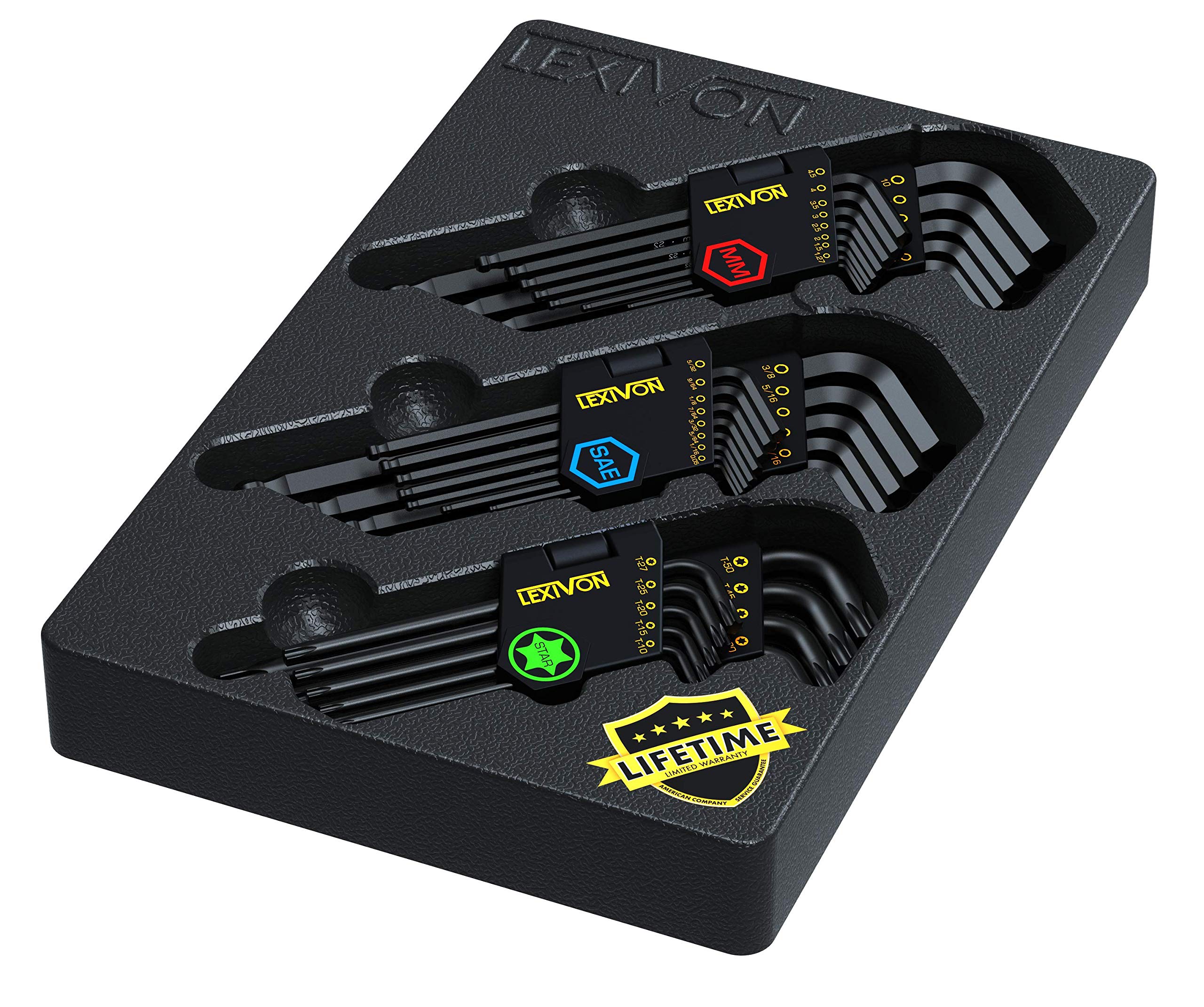 LEXIVON 35-Piece Master Wrench Key Set: Metric/SAE & Starưuњurances